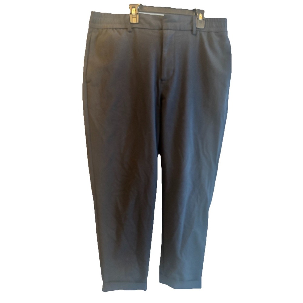 Banana Republic Mens 36x25 Tapered Fit Athletic Chino Pants Navy Cuffed Tie